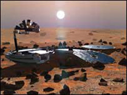 Simulated view of Beagle 2 on Mars