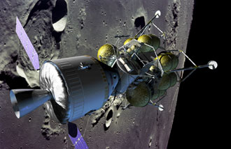 Crew Exploration Vehicle in lunar orbit