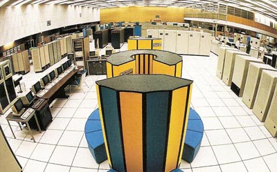A Cray X-MP/48 supercomputer at CERN, the European center for particle physics research near Geneva, Switzerland, in 1994
