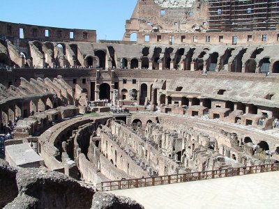 interior of the Colosseum in Rome