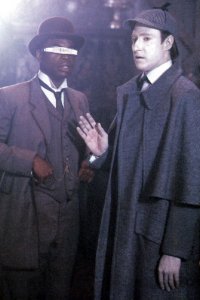 Mr Data and Geordie LaForge on the holodeck