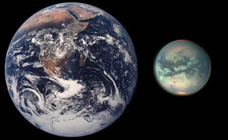 Earth-Titan comparison