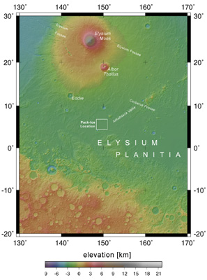 Elysim Planitia map