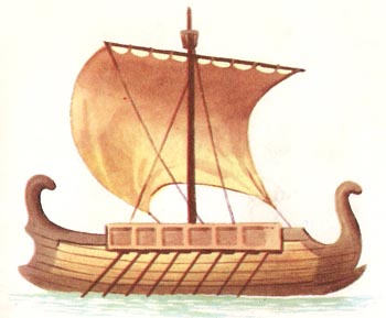 reconstruction of an Etruscan ship
