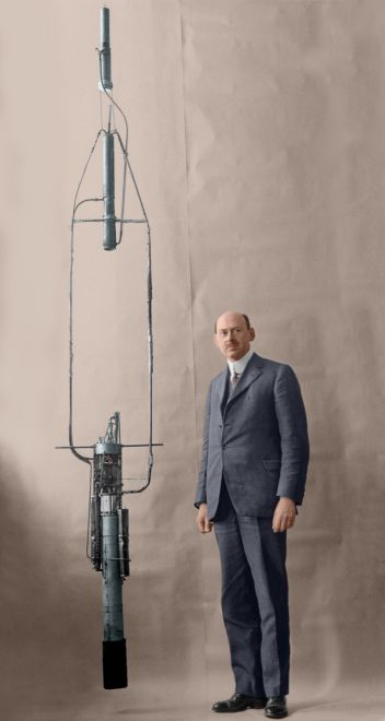 Robert Goddard and his pioneering liquid-powered rocket