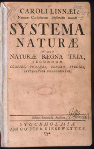 The book in which Linnaeus introduced his system of classifying living things, first published in 1735.