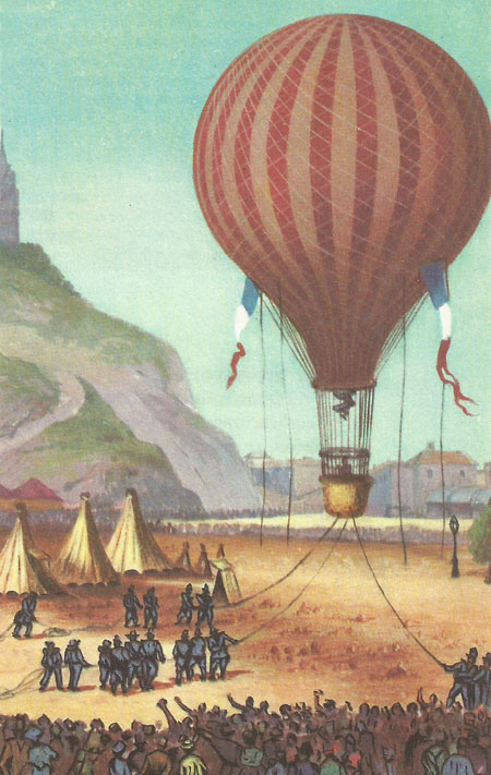 A captive balloon at Montmartre during the Franco-Prussian war