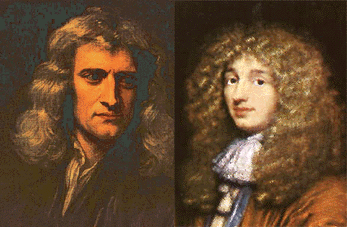 Iasac Newton (left) and Christiaan Huygens