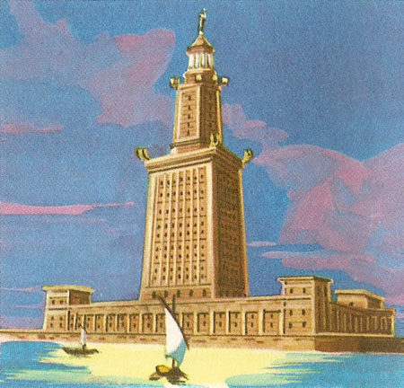Artist's reconstruction of the Pharos at Alexandria