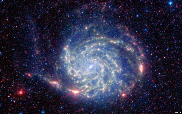The Pinwheel Galaxy imaged by the Spitzer Space Telescope