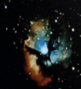 Image of the Trifid Nebula in Voyager's Astrometric Lab