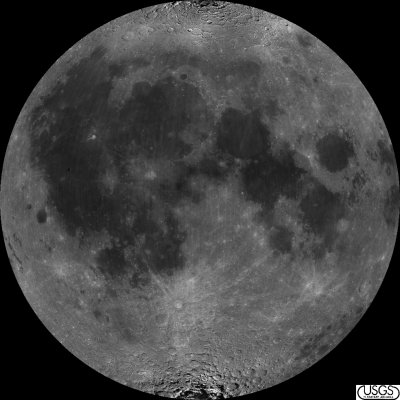 albedo map of the nearside of the Moon