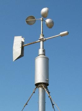 An anemometer is an instrument for measuring the force or velocity of 