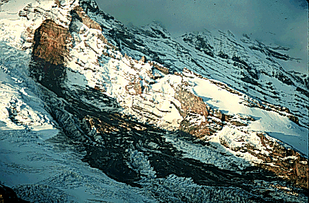 Avalanche from Curtis Ridge on Mount Rainier, 23 Oct 1992
