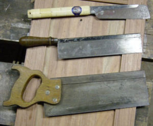 three types of back saw: the dozuki, gent's saw, and tenon saw