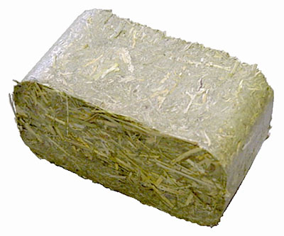 a briquette may of compressed hay