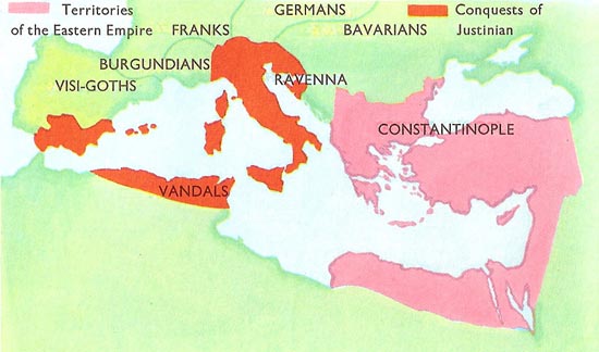 Eastern Empire and conquest of Justinian