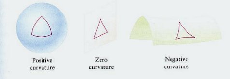 curvature: positive, zero, and negative