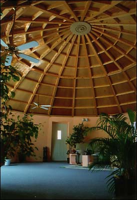 interio photos of geodesic dome homes