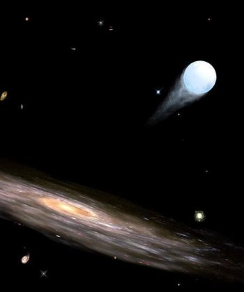 artist's impression of a hypervelocity star leaving the Galaxy