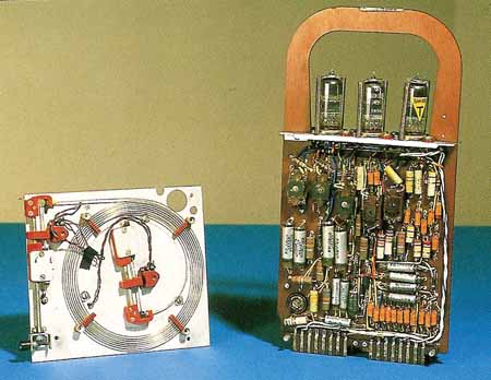 electronics compoents from a 1960s-era computer