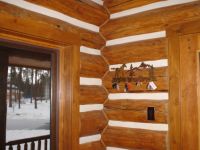 interior walls of a log home