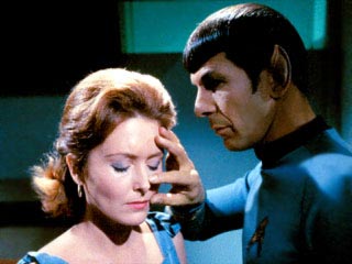 Mr. Spock performs a mind-meld