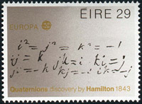 Irish stamp commemorating the discovery of quaternions by Hamilton