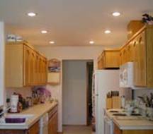 recessed downlighting in a kitchen