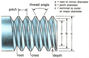 labeled diagram of a screw