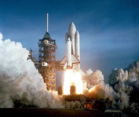launch of the space shuttle