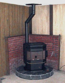 wood stove and stove pipe