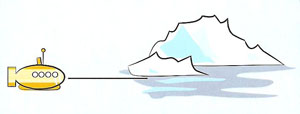 submarine and iceberg