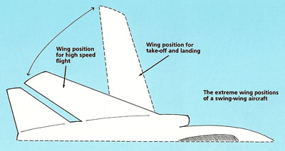 Wing positions of a swept-wing aircraft