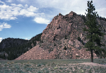 Talus build-up at the base of a steep slope in Colorado