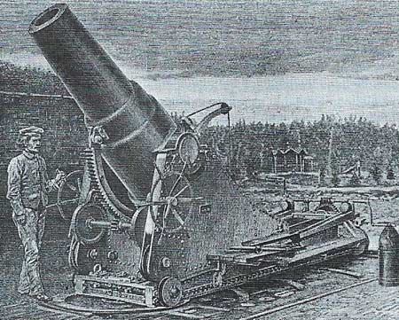A growing armaments industry towards the end of the 1800s produced weapons such as this German howitzer, which fired a 45 kg (100 lb) shell.