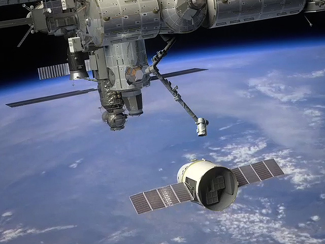 Dragon preparing to dock at the International Space Station
