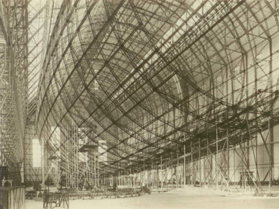 Thirty-nine duralumin rings attached to lateral girders formed the lightweight but strong 803-foot-long framework of the Hindenburg