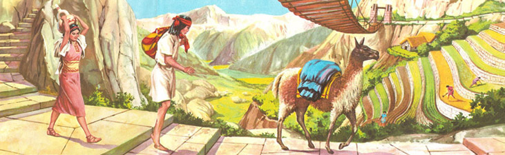 Incas  on mountain road