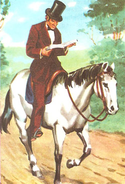 Lincoln, 
      a circuit lawyer, rode from town to town on horseback