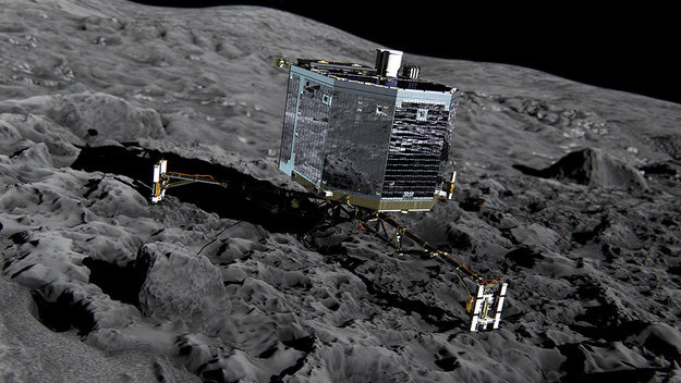 Philae on the surface of the comet