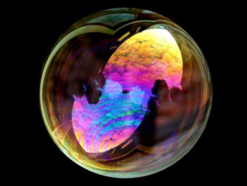 iridescent soap bubble