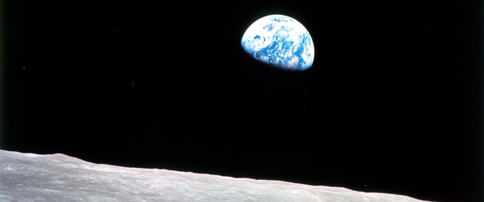 The Earth seen from Apollo 8 in lunar orbit