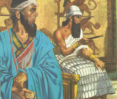 Hammurabi seated on his throne