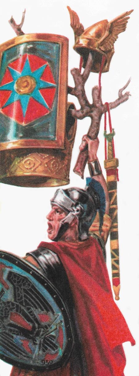 Romulus, after his victory over Arco, hangs Arco's armour on a branch of oak