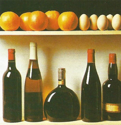 Five oranges, five hens' eggs, and five bottles of wine all possess the identical property of 'fiveness'.