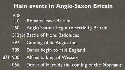 main events in Anglo-Saxon Britain