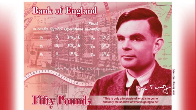 Alan Turing on the British £50 pound note