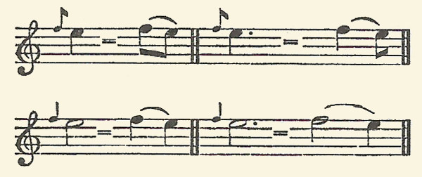 appoggiatura with ordinary and dotted notes
