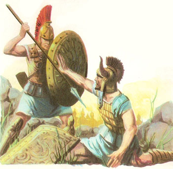 Aeneas fighting Turnus